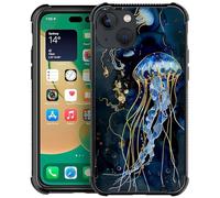 Goodsprout Compatible with iPhone 13 Case,Deep Blue Jellyfish Ocean Amazing Pattern Design Shockproof Anti-Scratch Hard PC Back Case for iPhone 13