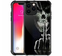 Goodsprout Compatible with iPhone 13 Pro Max Case,Middle Finger Skull Amazing Pattern Design Shockproof Anti-Scratch Hard PC Back Case for Apple iPhone 13 Pro Max