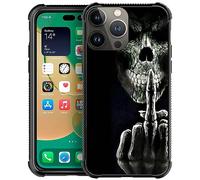 Goodsprout Compatible with iPhone 15 Case,Middle Finger Skull Amazing Pattern Design Shockproof Anti-Scratch Hard PC Back Case for iPhone 15