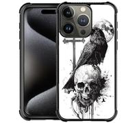 Goodsprout Compatible with iPhone 16 Pro Case,Cross Skull Crow Moon Amazing Pattern Design Shockproof Anti-Scratch Hard PC Back Case for iPhone 16 Pro