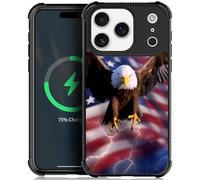 Goodsprout Compatible with iPhone 17 Pro Case,for MagSafe Amazing Pattern Design Shockproof Anti-Scratch Hard PC Back Case for iPhone 17 Pro Flying Eagle American Flag Lightning