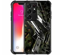 Goodsprout Compatible with Samsung Galaxy S22 Ultra Case,Black Gun and Bullet Amazing Pattern Design Shockproof Anti-Scratch Hard PC Back Case for Samsung Galaxy S22 Ultra Case