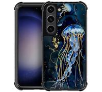 Goodsprout Compatible with Samsung Galaxy S23 Case,Deep Blue Jellyfish Ocean Amazing Pattern Design Shockproof Anti-Scratch Hard PC Back Case for Samsung Galaxy S23 Case