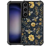 Goodsprout Compatible with Samsung Galaxy S23 Plus Case,Vintage Yellow Bee Floral Amazing Pattern Design Shockproof Anti-Scratch Hard PC Back Case for Samsung Galaxy S23 Plus