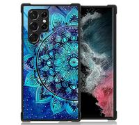 Goodsprout Compatible with Samsung Galaxy S23 Ultra Case,Mandala Flower Blue Bohemian Amazing Pattern Design Shockproof Anti-Scratch Hard PC Back Case for Samsung Galaxy S23 Ultra