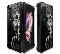 Goodsprout Compatible with Samsung Galaxy Z Fold 3 5G Case,Middle Finger Skull Amazing Pattern Design Shockproof Anti-Scratch Hard PC Back Case for Samsung Galaxy Z Fold 3 5G Case