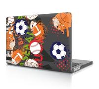 Goodsprout Computer Case for MacBook Air 13 Inch Black Release 2022/2025 Version of M2/M4 Model A2681/A3240 Hard Shell Case American Football Graffiti Colorful Pattern