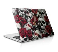 Goodsprout Computer Case for MacBook Air 13 Inch Clear Release 2022/2025 Version of M2/M4 Model A2681/A3240 Hard Shell Case Bloodstained Skeleton Rose Colorful Pattern