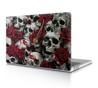 Goodsprout Computer Case for MacBook Air 15 Inch Clear Release 2023/2025 Model Version of M2/M4 A2941/A3241 Hard Shell Case Bloodstained Skeleton Rose Colorful Pattern