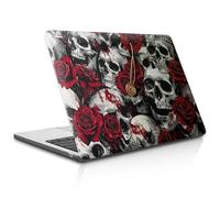 Goodsprout Computer Case for MacBook Pro 14 Inch Black Release 2021/2023 Model A2442 A2779 Hard Shell Case Bloodstained Skeleton Rose Colorful Pattern