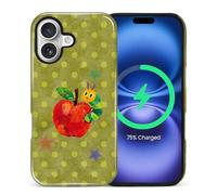 Goodsprout for iPhone 17 Cases,Campatible with Magsafe,2-Layer Hard Shell + Silicone Cover - Shockproof Protection, High-end and Fashionable Phone Case Green Dots The Insect that Eats Apples
