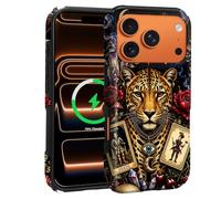 Goodsprout for iPhone 17 Pro Case for MagSafe Non Slip Hard Shell Acrylic and Silicone Soft Shell Combination Phone Style 2-in-1 Mystic Jaguar with Tarot Occult Symbols Pattern