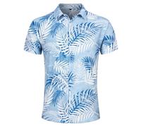 Goodstoworld Hawaii Shirt Men Light Blue 3D Printed Funny Ugly Rave Loud Funky Bad Taste Shot Casual Summer Crazy Stag Shirt Holiday Party, XXL