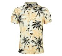 Goodstoworld Hawaii Shirts Mens Khaki 3D Printed Casual Funny Funky Stag Bright Ugly Holiday Summer Bad Taste Crazy Shirt Rave Gifts, L