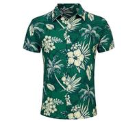 Goodstoworld Mens Shirts Green Ugly Stag 3D Printed Hawaii Funny Funky Loud Rave Casual Crazy Loud Bad Taste Summer Shirt Gifts, M