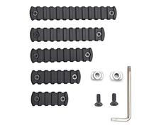 GOODTAC 5pcs Aluminum M-Lok Picatinny Rail, 5, 7, 9, 11, 13 Slot Lightweight MLok Picatinny Rail Section Accessories for M-LOK Compatible System with 10 T-Nuts & 10 Screws & 1 Allen Wrench (Black)