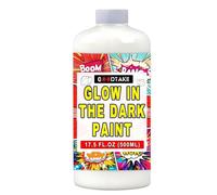 GOODTAKE Glow in Dark Paint - Bulk Size - Vibrant Luminous Neon Paint | Blacklight UV Reactive | Water-Based & Quick Dry | Perfect for Halloween, Signs, Art Projects - White (Glows Blue),17.5 Fl Oz