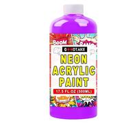GOODTAKE Glow in the Dark Paint | 17.5 fl.oz (500ml) Neon Acrylic Paints For Fabric, Canvas, Rock | Fluorescent Acrylic Paint for Outdoor & Indoor Art, Crafts & Decor | Blacklight - Long Lasting