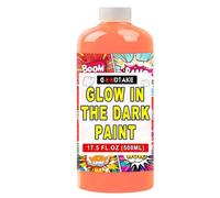 GOODTAKE Glow in The Dark Paint | Orange Ultra Bright Luminous Neon Glow Paint | Bulk 17.5 Fl.Oz | UV Reactive & Black Light Activated | Long Lasting for Crafts & Decor (Orange, 17.5 Fl Oz)