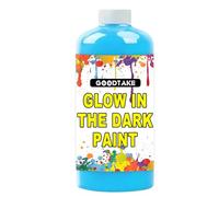 GOODTAKE Glow in The Dark Paint - Ultimate Bright Glow Paint | Black Light UV Reactive Formula | Water-Based & Odorless | For Crafts, Signs & Murals (Sky Blue, 35 Fl Oz)
