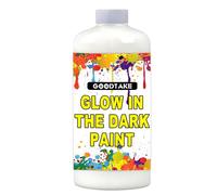 GOODTAKE White (Glows Blue) Glow Paint - High Intensity Glow in Dark Paint | Blacklight Reactive Neon UV Paint's | Non-Toxic for Walls, Models & DIY Night Projects (White (Glows Blue), 35 Fl Oz)