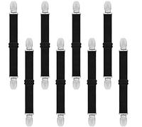 GOODTIMES Adjustable Boot Straps Pant Stirrups Clips for Women and Men Motorcycle Biker Smooth Jeans Trousers Bed Sheets, Mattress Covers,Curtain and Seats Cushion 8 Piece Black