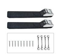 GOODTIMES Battery Box Hold-Down Strap Kit - 2x 78 Inch Nylon Webbing Straps with Stainless Steel Cam Buckles & Mounts - Ideal for Boat, RV, Car - Black