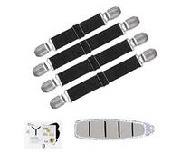 GOODTIMES Ironing Board Cover Clips, Adjustable Ironing Board Pad Braces Fasteners Mini Suspenders - Keep Cover Flat and Secure Tention Clips
