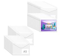 GoodtoU Clear Plastic Wallets A4-30 Pack Plastic Folders Document Wallet Files Popper Wallets, A5 Plastic Wallets Clear (30Pack)