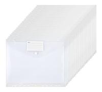GoodtoU Clear Plastic Wallets Punched Pockets A4 Plastic Folders with Poppers Document Files Plastic Pockets - 24PCS