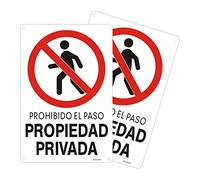 Goodvia Cartel Prohibido el Paso Aluminio Reflectante 20 x 30 cm, Placa Propiedad Privada Cartel Prohibido el Paso Propiedad Privada Metalico Duradero, Impermeable and Resistant UV, Pack of 2