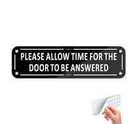 Goodvia Please Allow Time for Door to be Answered Sign Aluminum Self adhesive sticker 16x4.5cm