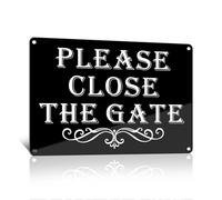 Goodvia Please Close The Gate Sign Dog Metal Reflective 30x20cm A4 Waterproof Rust Proof and UV Protected for Outside x1