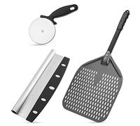 Goodview Household Perforated Pizza Peel, Professional 12 x 14 Inch Paddle Anodized Aluminum Turning Peel with Detachable alloyed Handle for Home Made Pizza