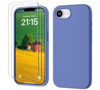 GOODVISH 3 IN 1 for iPhone 16e Case Liquid Silicone 2025 with 2 HD Screen Protector, Full Body Protective Cover Anti Slip Slim Gel Rubber Soft Microfiber Lining iPhone 16e Phone Case, Ultramarine