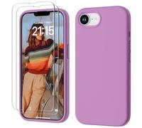 GOODVISH 3 IN 1 for iPhone 16e Case Liquid Silicone 2025 with 2 HD Screen Protector, Full Body Protective Cover Anti Slip Slim Gel Rubber Soft Microfiber Lining iPhone 16e Phone Case, New Pink