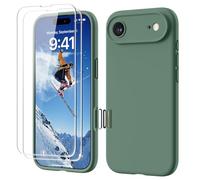 GOODVISH 4 IN 1 for iPhone Air Case, Premium Liquid Silicone with [2X HD Screen Protector + Camera Control Capture Button], Full Lens Protection Cover Soft Microfiber Lining Phone Case, Pine Green
