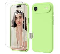 GOODVISH 4 IN 1 for iPhone Air Case, Premium Liquid Silicone with [2X HD Screen Protector + Camera Control Capture Button], Full Lens Protection Cover Soft Microfiber Lining Phone Case, Grass Green