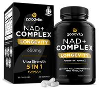 Goodvita Liposomal NAD+ Supplement 650mg (5 in 1 Complex) 60 Caps, 2 Month Supply | UK Made | Boost NAD Levels | Resveratrol TMG Fisetin ALA | High Bioavailability | Anti-Aging, High Strength