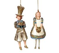Goodwill: Alice In Wonderland & The Mad Hatter 15cm Shaped American Resin Hanging Decoration - Set of 2