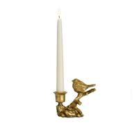 Goodwill: Baroque Resin Bird on Twig Candle Stick Holder 13 Centimeter Gold