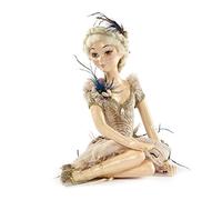 Goodwill: Tulle Resin and Fabric Cream and Gold Sitting Peacock Doll, Christmas Ornament 25cm