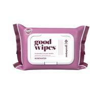 Goodwipes Flushable Butt Wipes Made with Vitamin E & Aloe - Soft & Gentle Wet Wipe Dispenser for Home Use, Septic & Sewer Safe - Largest Adult Toilet Wipes - Rosewater, 60 Count