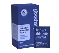 goodwipes Flushable Cloths - Individually Wrapped Butt Wipe for Adults on the Go - Portable Mini Wipes - Travel Essentials - Sewer and Septic Safe - Cedar 32 Pack (Pack of 1)