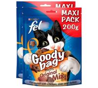 Goody Bag - Original Mix 200g x Pack of 2 - Share More Loveably, Mischievous Moments With Your Cat - Contains Proteins, Vitamins and Omega 6 Fatty Acids