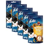 Goody Bag - Original Mix 60g x Pack of 5 - Let Your Cat Enjoy the Irresistible Combination of Turkey, Chicken and Liver in Every Crunchy Bite