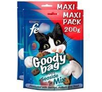 Goody Bag - Seaside Mix 200g x Pack of 2 - Contains Proteins, Vitamins and Omega 6 Fatty Acids to Help Your Cat Live a Healthy and Happy Life