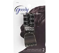 Goody Colour Collection Mini Claw Clip with StayPut Hold, Black, 2-Count (Pack of 3)
