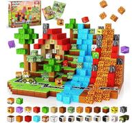 Goody King Dinosaur Volcano Magnetic Block 100PCS Magnetic Block Cubes,STEM Montessori Sensory Toys for Toddlers Kids Boys Girls Ages 3-5 6-8 Birthday Easter Gifts