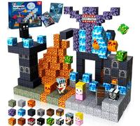Goody King Magnetic Blocks - 100PCS Magnetic Dark Mechanical Guardian Castle Set Toys for Montessori Toddler Birthday Gifts - STEM Sensory Toys for 3 4 5 6 7 8 9 10 Year Old Boys